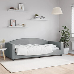 vidaXL Lit de repos sans matelas gris clair 90x200 cm tissu