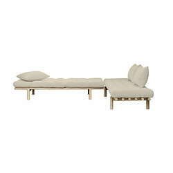 Avis Inside 75 Méridienne futon PACE en pin coloris beige couchage 75*200 cm.