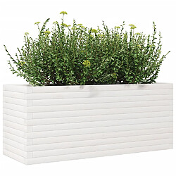 Avis vidaXL Jardinière blanc 110x40x45,5 cm bois de pin massif