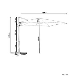 Avis Beliani Parasol de jardin carré 250 x 250 cm gris foncé MONZA