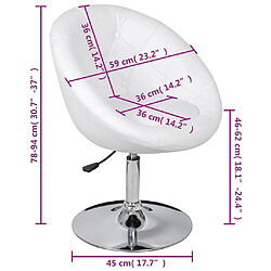 vidaXL Tabouret de bar Blanc Similicuir pas cher