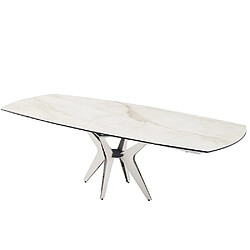 Avis Inside 75 Table de repas extensible BOOMERANG 160/228 x 95 cm plateau céramique pied acier Inoxydable