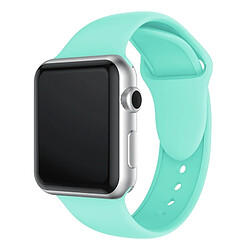 Wewoo Bracelet Bande de montre en silicone à double rivets pour Apple Watch séries 3 et 2 1 38 mm (vert menthe)