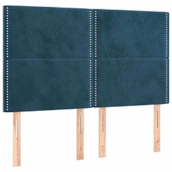 Maison Chic Lot de 4 Têtes de lit design pour chambre - Décoration de lit Bleu foncé 72x5x78/88 cm Velours -MN36038