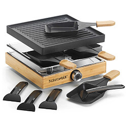 Appareil à raclette 4 personnes 750w + grill - RACWOOD4 - NATURAMIX