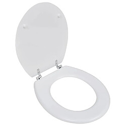 vidaXL Siège de toilette avec Couvercle MDF Design simple Blanc