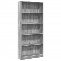 vidaXL Bibliothèque sonoma gris 80x24x176 cm bois d'ingénierie