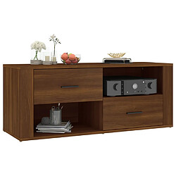 Avis vidaXL Meuble TV Chêne marron 100x35x40 cm Bois d'ingénierie