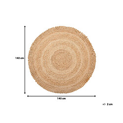 Beliani Tapis rond 140 cm en jute beige ERENCE