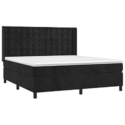 Avis vidaXL Sommier à lattes de lit matelas et LED Noir 180x200 cm Velours