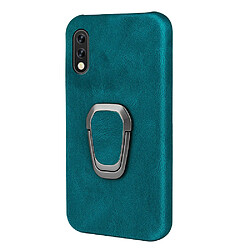 Coque en TPU + PU antichoc, anti-rayures avec béquille à anneau rotatif cyan pour votre Sony Xperia Ace 2