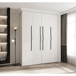 Abiks Meble Armoire à portes battantes Como 2 245,5/190/50 4 portes (blanc/noir)