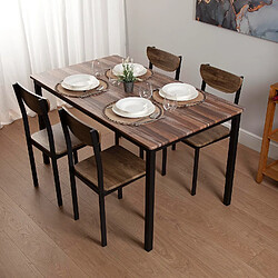 Versa Table à manger pour Cuisine ou Salle à manger Amaia 140x80x76cm,Bois et Métal, Noir