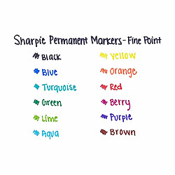 Acheter Sharpie Marqueurs permanents pointe fine Noir 24 points