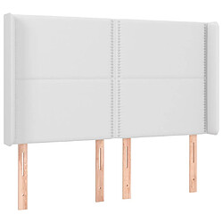 vidaXL Tête de lit avec oreilles Blanc 147x16x118/128 cm Similicuir