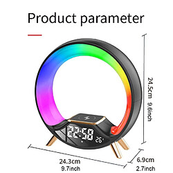 Yonis Enceinte Bluetooth Multifonction Avec Chargeur Sans Fil Et Lumière RGB Réveil Simulant L'Aube