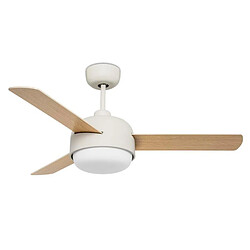 Leds C4 Plafonnier-ventilateur Klar, en acier, verre et MDF, blanc ancien