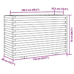 vidaXL Jardinière 110x40x72 cm bois massif douglas pas cher