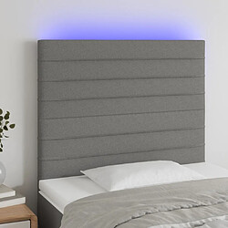 Maison Chic Tête de lit scandinave à LED,meuble de chambre Gris foncé 90x5x118/128 cm Tissu -MN59657