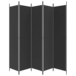 Avis vidaXL Cloison de séparation 5 panneaux Noir 250x220 cm Tissu