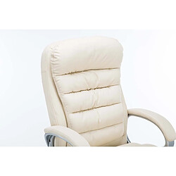 Avis Decoshop26 Fauteuil de bureau sur roulettes avec mécanisme de bascule jusqu'à 235 kg en PVC crème et métal chromé 10_0002397