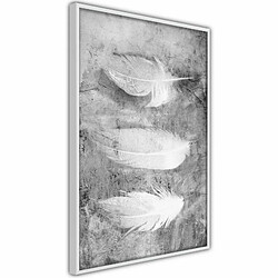 Paris Prix Affiche Murale Encadrée Delicate Feathers 20 x 30 cm Blanc