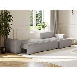 Acheter Vente-Unique Canapé d'angle réversible convertible en tissu bouclette gris ISSORO