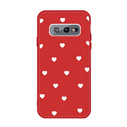 Wewoo Coque Pour Galaxy S10 Multi Love Heart Pattern Housse de protection en TPU givré rouge