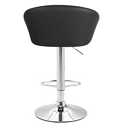 Decoshop26 Lot de 2 tabourets de bar chaises hautes design moderne en PVC noir et métal chromé 10_0004347 pas cher