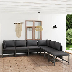 Maison Chic Salon de jardin 7 pcs + coussins - Mobilier/Meubles de jardin - Table et chaises d'extérieur Résine tressée Gris -MN81885