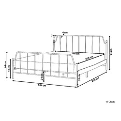 Avis Beliani Lit double en métal blanc 160 x 200 cm MAURESSAC