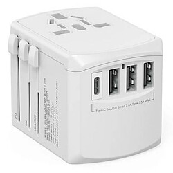 XOOPAR Adaptateur de voyage 15W AUS/EU/UK/US Blanc