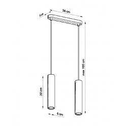 Acheter Luminaire Center Suspension Lino Bois Bois naturel 2 ampoules 90cm