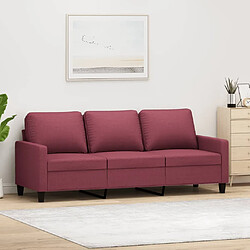 Maison Chic Canapé à 3 places,Canapé droit,Sofa de Salon,Banquette Rouge bordeaux 180 cm Tissu -GKD834622