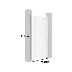 Avis Habitat Et Jardin Portillon aluminium Lola - 101.2 x 180.9 cm - Blanc