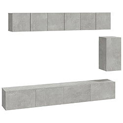 vidaXL Ensemble de meubles TV 6 pcs Gris béton Bois d'ingénierie