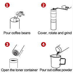 Universal Utilitaires ménagers durables, manuels, ustensiles de cuisine, cafetière, moulin à haricots portable en acier inoxydable, appareils ménagers(Argent) pas cher