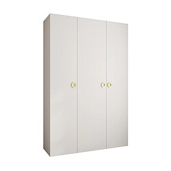 Abiks Meble Armoire à portes battantes Como 1 245,5/160/40 3 portes (blanc/doré)