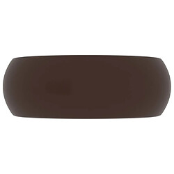 Avis vidaXL Lavabo rond de luxe Marron foncé mat 40x15 cm Céramique