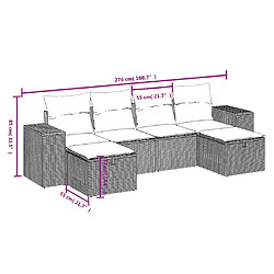 Avis vidaXL Salon de jardin avec coussins 6 pcs marron résine tressée