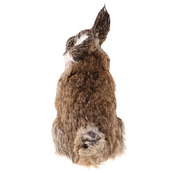 Simulation réaliste animal figure accroupie lapin jouet enfant cadeau d'anniversaire brun