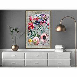 Paris Prix Affiche Murale Encadrée Scattered Flowers 40 x 60 cm Or