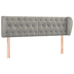 Maison Chic Tête de lit scandinave avec oreilles,meuble de chambre Gris clair 147x23x78/88 cm Velours -MN78088