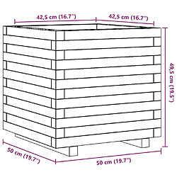 vidaXL Jardinière 50x50x49,5 cm bois de pin massif pas cher