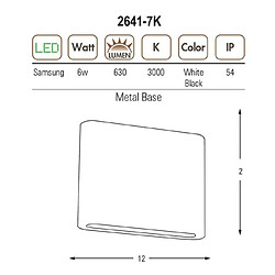 HOMEMANIA Lampe Murale Mizika Applique - Rectangulaire - Blanc en Métal, 12 x 9 x 2 cm, 1 x LED, 6W, 630LM, 4200K Lumière Blanc Naturel