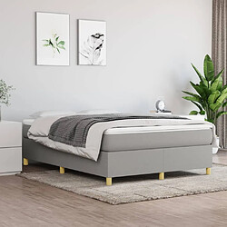 Maison Chic Lit Adulte - Lit simple Lit à sommier tapissier avec matelas moelleux - Meuble de Chambre - Gris clair 140x190cm Tissu -MN94086