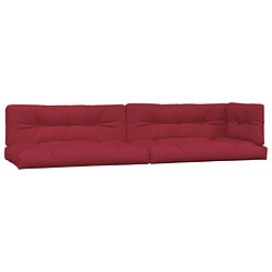 vidaXL Coussins de palette lot de 5 rouge bordeaux tissu