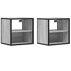 vidaXL Tables de chevet murales 2 pcs sonoma gris 40x31x39,5 cm