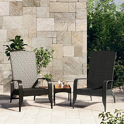 Maison Chic Chaise de jardin - Fauteuil d'extérieur Adirondack Noir Résine tressée -MN94496