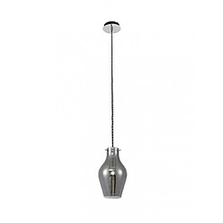 Luminaire Center Suspension design 1 ampoule Chrome poli,fumé pas cher